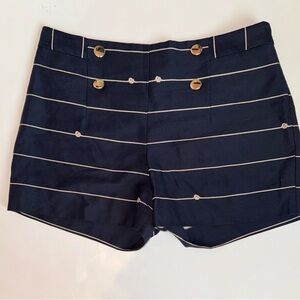 The Limited 6p Jacquard Blue Nautical Rope Knot shorts side zip & gold accents